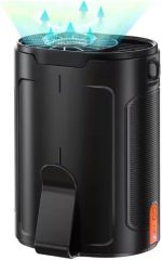 Rechargeable Portable Clip-On Personal Fan with 4-Speed Strong Airflow - Hands-Free Waist Cooling - Neck Fan, Wearable Belt Fan for Outdoor Adventures and Work, small, black