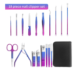 9/18 pcs Gradient Color Nail Clippers Manicure and Pedicure Tool Set - Image 2