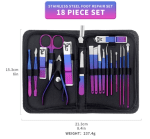 9/18 pcs Gradient Color Nail Clippers Manicure and Pedicure Tool Set - Image 3