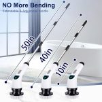 Electric Spin Scrubber for Cleaning, Adjustable Shower Brush with 7 Replaceable Heads & Power LED Display, 2 Speed Waterproof Cordless Shower Scrubber for Bathtub, Kitchen, Car, White - Image 3