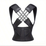 Correction Belt Open Shoulder Anti-Humpback Corrector For Adult Men And Women - Black, Black Back Posture Correction Waist Trainer Corrector - Image 2